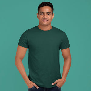 PLAIN GREEN ROUND NECK T-SHIRT