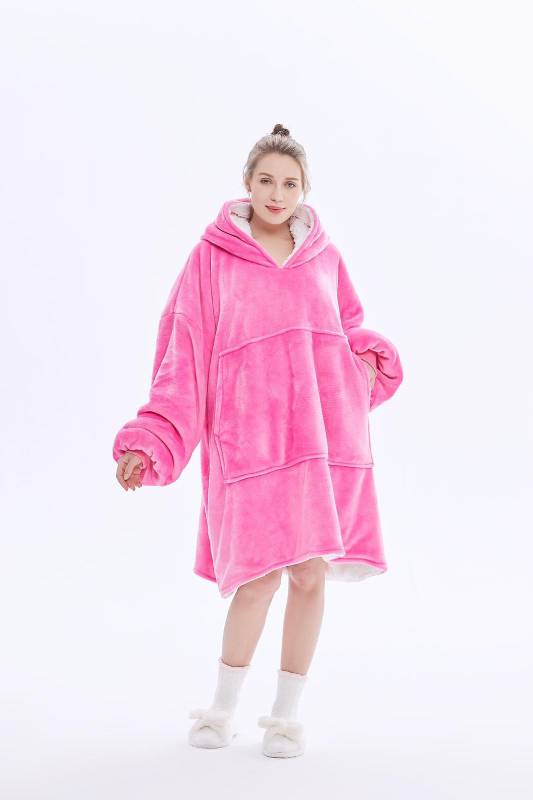 Blanket Hoodie (Dark Pink)